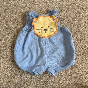 Vintage Sears Baby Overalls Blue Lion Shortalls 0-3 months